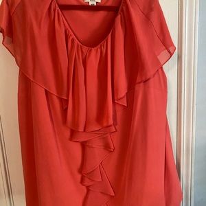Cato Orange Ruffled Blouse. Size 18-20